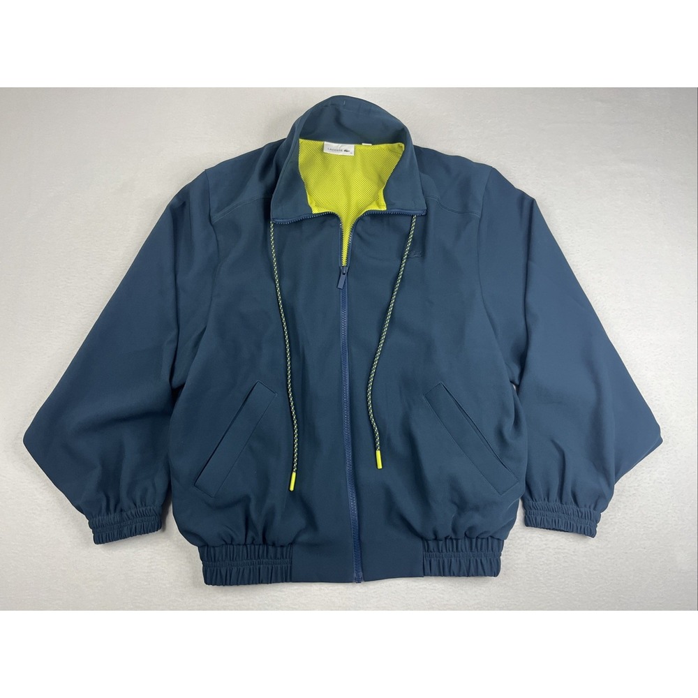 Lacoste Sport Jacket Womens 36 Small Full Zip Windbreaker Teal Green